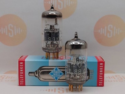 Telefunken E88CC 6922 O-getter Matched Pair   Bottom - Ulm 1966 - Near NOS