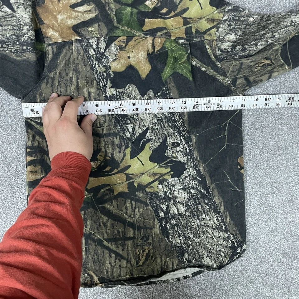 Jerzees Camo Buttom Up Shirt Youth Kids XL (Mens S ?) Mossy Oak Breakup Hunting - Image 4 of 4