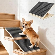 2 Pack Adjustable Dog Ramps for Stairs - Non-Slip Pet Steps for Small Pets