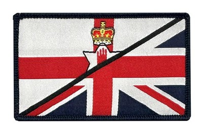 Ulster-UK Union Jack kombinierter Flaggenaufnäher (Klettverschluss hinten) - N.I. Unionismus