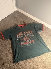 Vintage 90s Miami Hurricanes Double Collar T Shirt XL Team Edition Made in USA