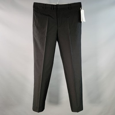VISVIM Größe L Dalton Hosen Schwarz Wolle Leinen Jeans Reißverschluss Fly Kleid