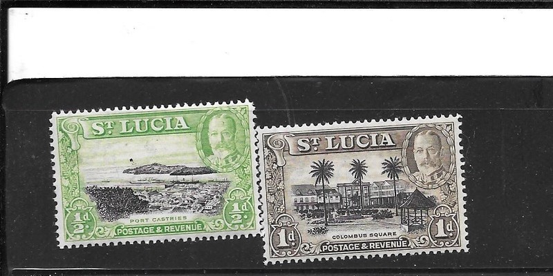 ST LUCIA SC#95-6 1936 MINT MH OLD CLASSIC DEFINITIVE STAMP SET LOT