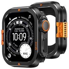 Metal Case Shockproof Stainless Steel Rugged Back Cover for Apple Watch 46mm
