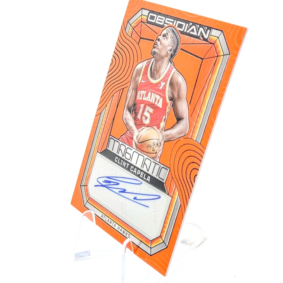 Clint Capela 2023-24 Obsidian Orange Flood /75 Magmatic Signatures Hawks Auto 🔥 - Image 3 of 4