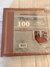 Pioneer Deluxe Cover Photo Album 100 Fast-Stik Pages Burgundy Gold 4923 Style 55
