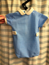 Vintage Carter's Terrycloth Geometric Zip Romper One-Piece Short Sleeve 18M Blue