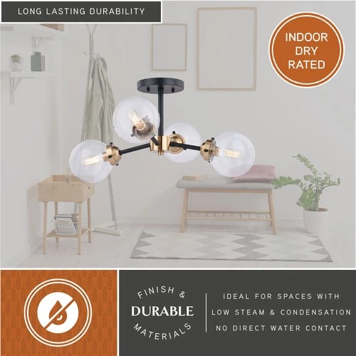 Vaxcel Lighting C0133 Orbit 4 Light 20"W Semi-Flush Ceiling - Oil Rubbed Bronze - Picture 11 of 12
