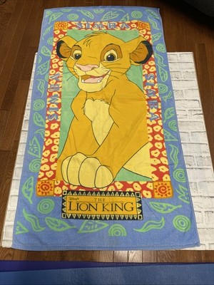 Vtg Simba The Lion King Beach Pool Towel Young Simba DISNEY Franco Lion GUC Rare
