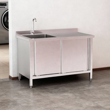Stainless Steel Commercial Utility Sink, Heavy-Duty Freestanding Cleaning Sink