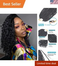 8 Packs of 14 Inch Curly Box Braids Crochet Hair - Handmade for an Elegant Look