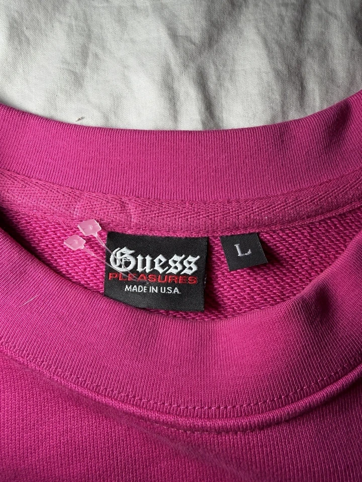 Guess x Pleasures Size Large Fuchsia Sweatshirt - Image 3 of 4