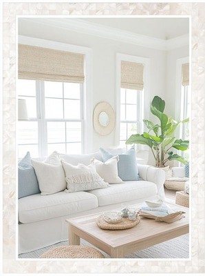 White Mosaic Rectangular Wall Mirror 24x36