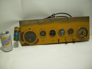 Vtg INDUSTRIAL CATERPILLAR,JAEGER,MISC. INSTRUMENT CLUSTER PANEL w/GAUGES