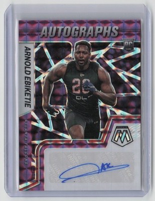 2022 Panini Mosaic Purple Autograph Arnold Ebiketie RC Auto #RAM-AE Atlanta