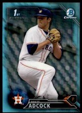2016 Bowman Chrome Sky Blue Refractor Brett Adcock Houston Astros