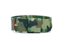 Cinturino orologio tessuto cordura nato mimetico 22mm kanvas verde militare c2