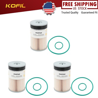3-PCS FS19764 FS19624 Replace Fleetguard Cummins Fuel Filter Water Separator