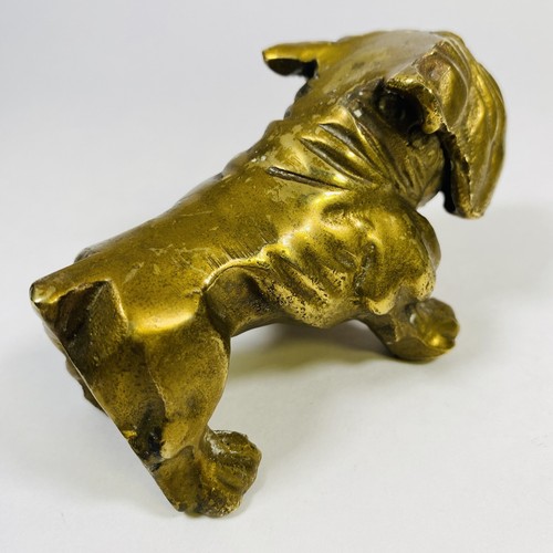 Vintage Solid Brass Bulldog Figurine Paperweight Rare 4" - Heavy Collectible Dog - Picture 8 of 11