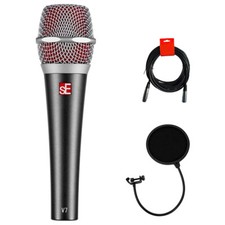 sE Electronics V7 Supercardioid Dynamic Microphone w/ Pop Filter  XLR Cable