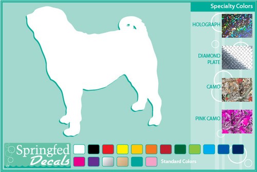 PUG Silhouette cut vinyl decal #1 car truck window Dog Sticker - Picture 1 of 1