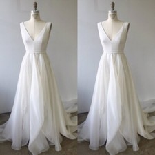 Las mejores ofertas en Vestidos de boda Cuello en V de organza