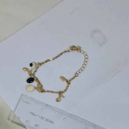 Gold Music Note Enamel Charm Bracelet  Anklet gp  Adjustable unisex jewelry - Image 3 of 4