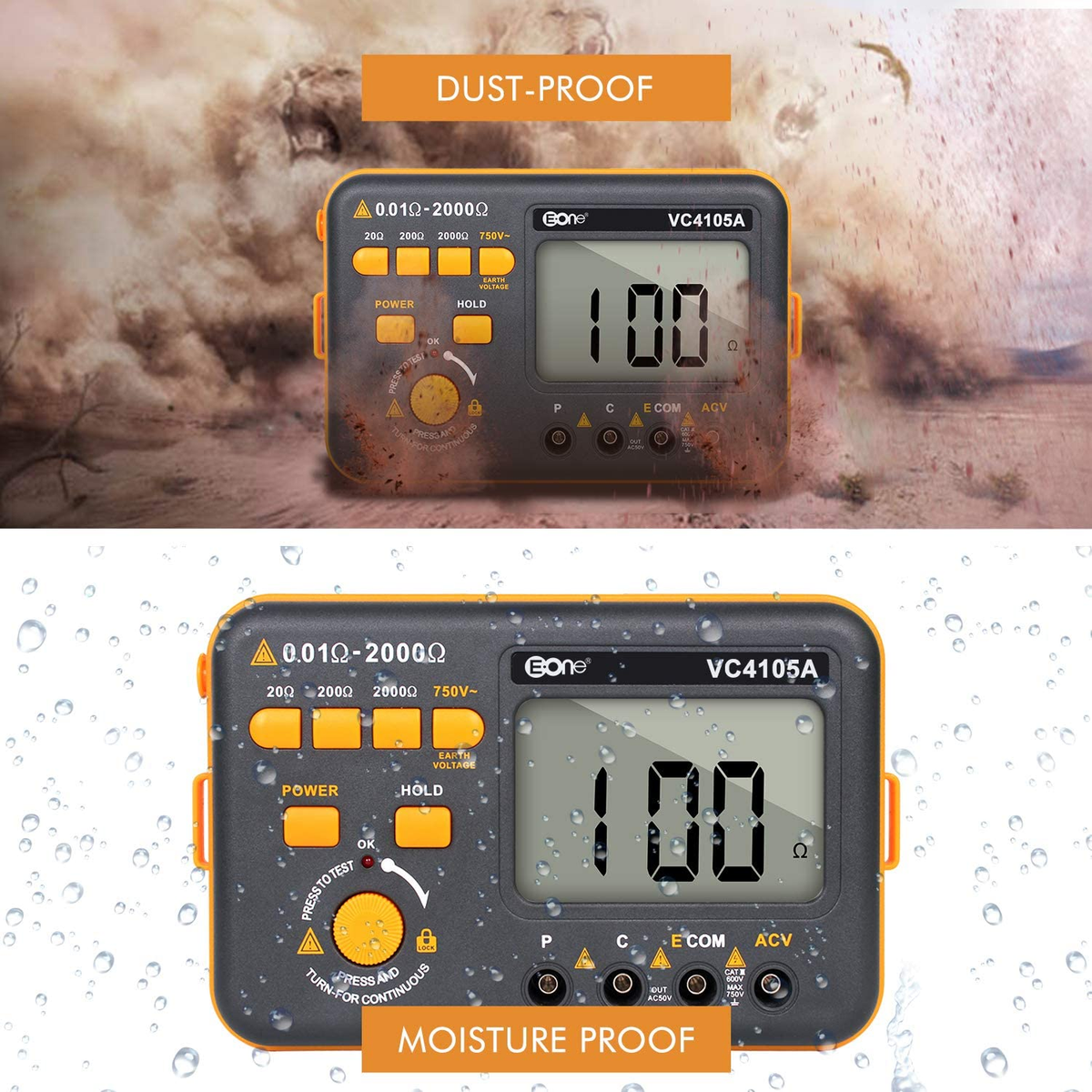 Multimeter Tester Digital Earth Resistance Tester - Grounding Meter ...