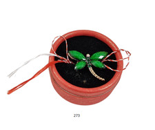 Martisor Märzchen Breloque Pendentif Comme Vert Libellule en Métal 2 IN Box 273