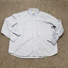 Eddie Bauer Shirt Mens Large Blue Button Up Long Sleeve Check Casual Dress Adult