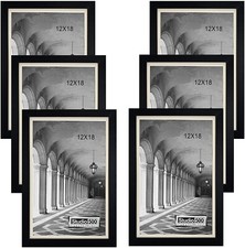 6pc Set  12 by 18 Black Distressed Poster Fra...