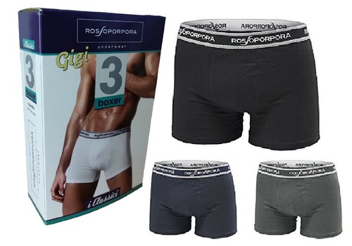 ROSSOPORPORA Set 3 Boxer Uomo Art Gigi Colori Assortiti Misura a Scelta - Foto 13 di 13