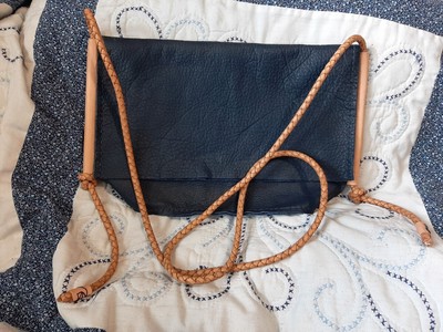 Blue Madison Style Leather Crossbody Bag - Handmade/Hand Tooled - Tandy Leather