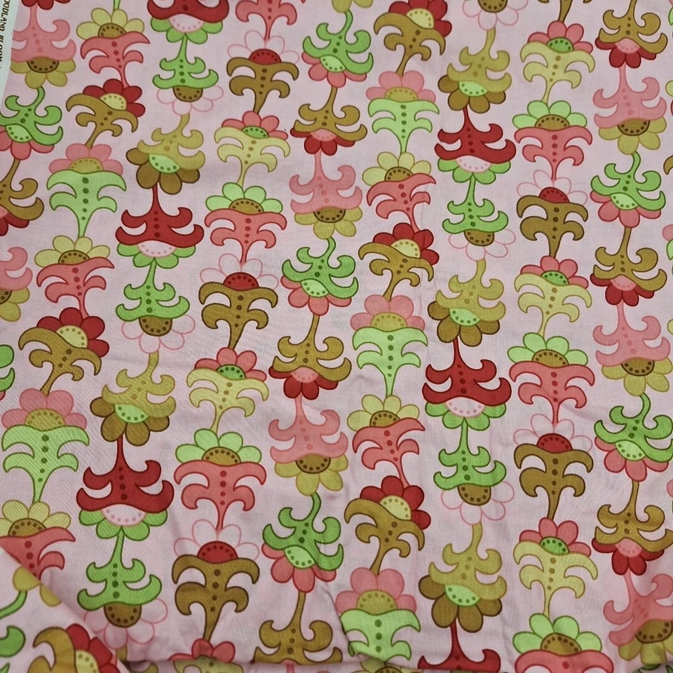 Woodland Bloom by Lila Tueller for Moda Floral Cotton Fabric Pink Green 6 Yards - Image 2 of 4