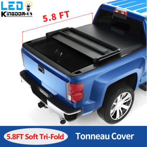 Tri-Fold 5.8FT Bed Tonneau Cover For 2014-2018 Chevy Silverado GMC Sierra 1500