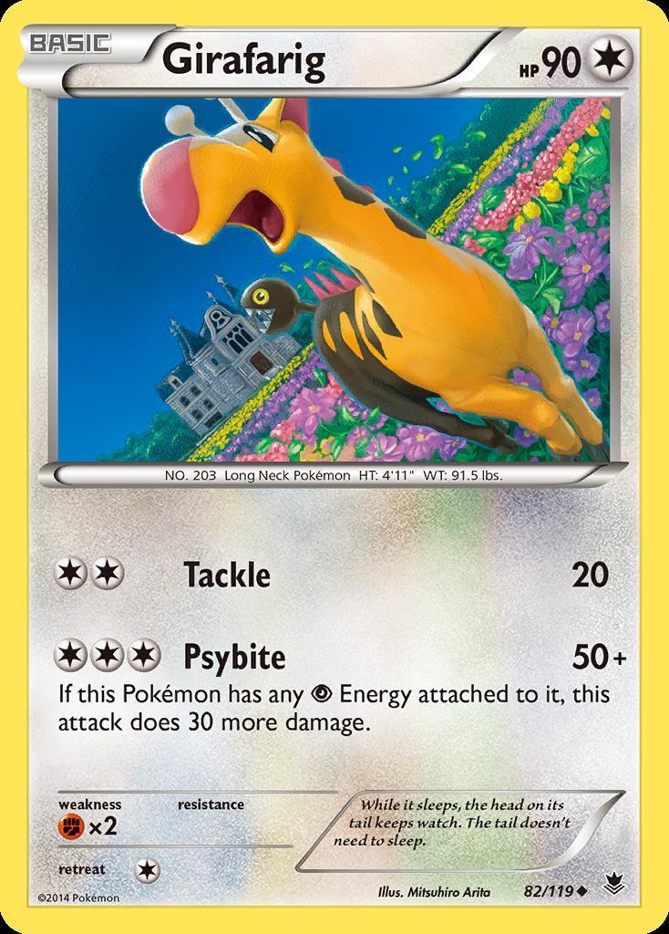 Pokemon Girafarig (82/134) Phantom Forces LP