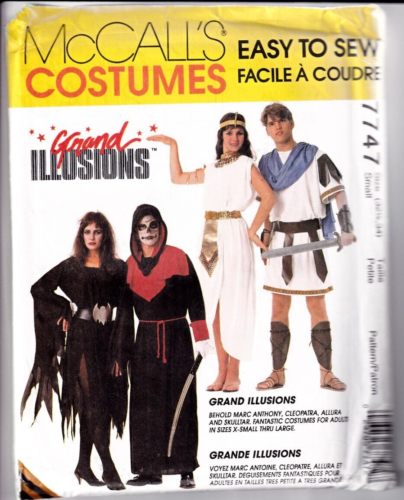 McCalls Sewing Pattern 7747 Costumes Cleopatra Roman Reaper Halloween S Adult - Picture 1 of 12