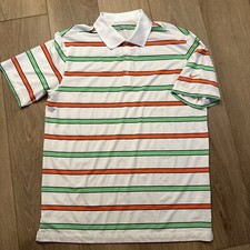 Nike Golf Dri Fit Polo Men's Large Striped Short Sleeve Shirt Tour Performance