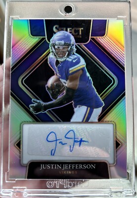 2021 Select Justin Jefferson Auto Holo Silver Prizm /299 Vikings Mint Clean 💎🔥