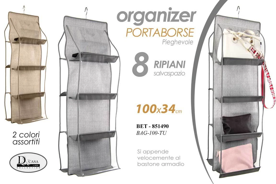 Bag-a-Vie Ganci Per Borse Da Armadio - 3 Pezzi, Metallo Oro, Organizer Per Borse Con Manico Largo, Protegge La Forma
