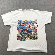 Vintage Nascar Shirt Men XL White Bristol 500 Spell Out Racing 2009 Y2K *