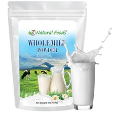 Z Natural Foods Premium Whole Milk Powder -  Assorted Flavor Names , Sizes 