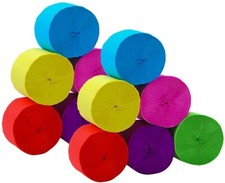 15 Pack Mix Crepe Paper Streamers Roll Birthday Wedding Party Hanging Decoration