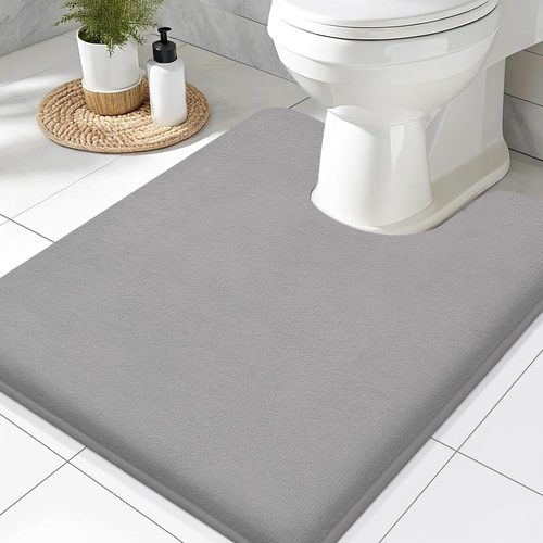 Memory Foam Toilet Rugs U-Shaped 24x20, Extra Soft Absorbent Non-Slip Contour Ba