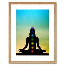 Painting Buddhist Lotus Chakras Meditation Framed Wall Art Print