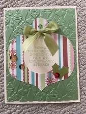 Christmas ornament holiday greeting card kit of 6 made with Stampin' Up!