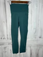 WOMENS YOGALICIOUS LUX TEAL BLUE GREEN HIGH RISE WAIST POCKET LEGGINGS XS