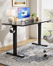 Adjustable Standing Desk, 24x40", Height Modifiable, Black, Integrated Cable