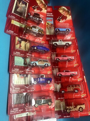 Johnny Lightning Coca Cola Calendar Girl Series Bel Air Jeep Ford Mercury Chevy 