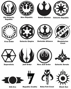 Star Wars Symbols Phone / Window Decal Bumper Sticker 3 sizes Sith Jedi StarWars | eBay